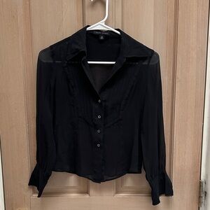 Banana republic, sheer Black Button Down Shirt.